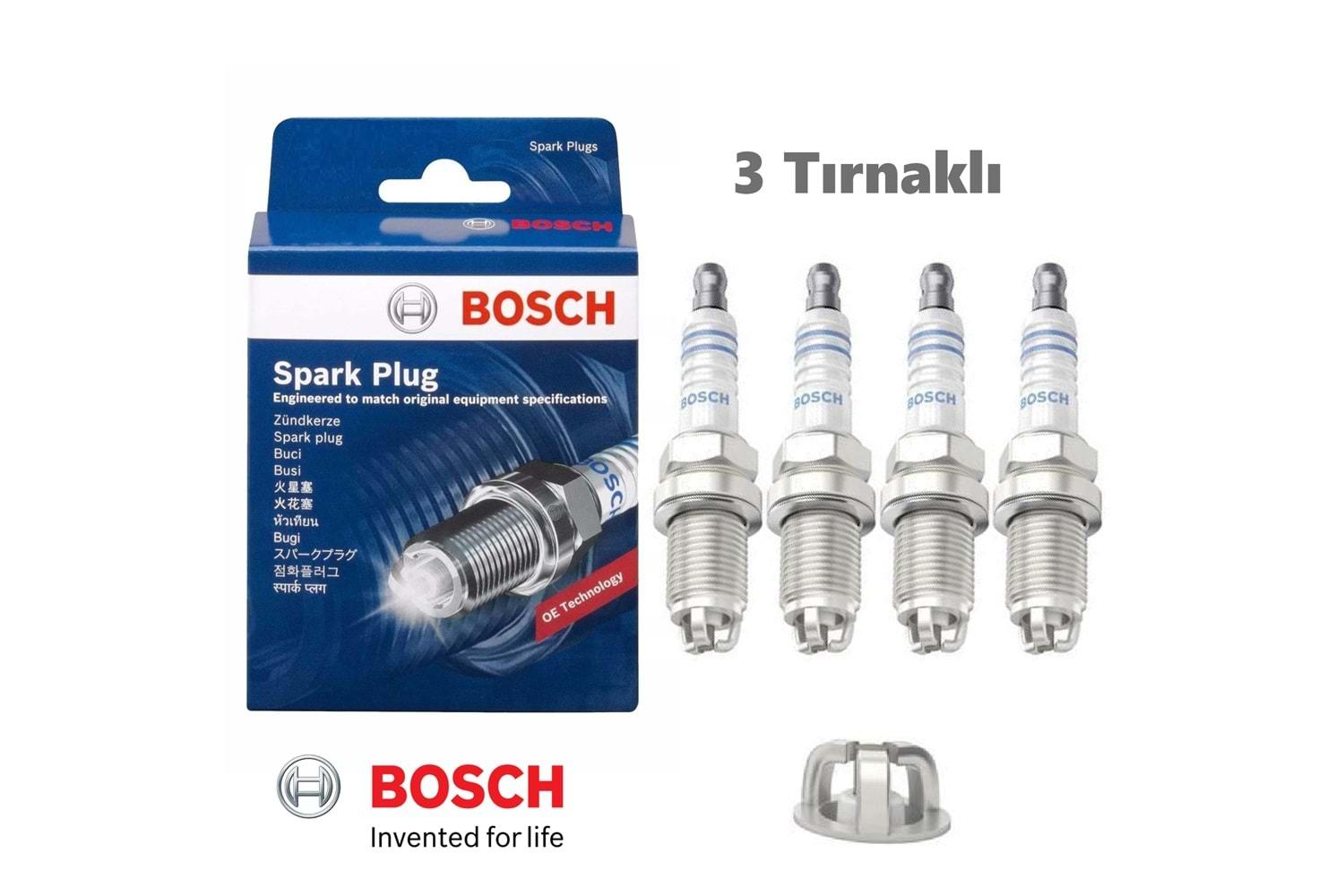 BOSCH SKODA OCTAVİA 1.6 4'lü Buji Takımı 3 Tırnak (2000-2013)