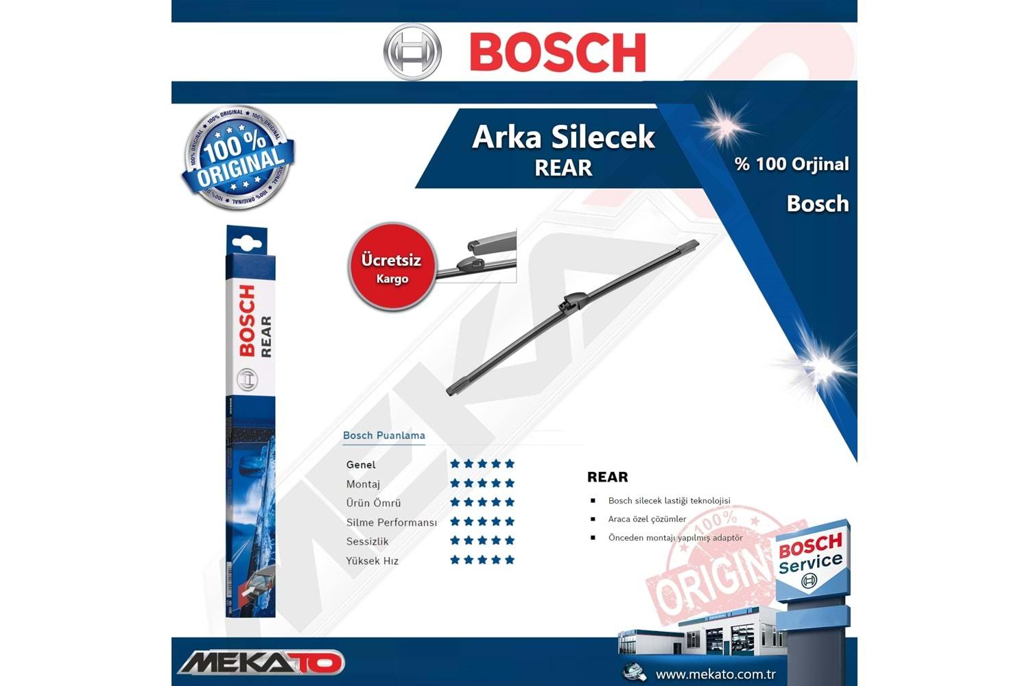 Ford Fiesta Arka Silecek Bosch Rear 2017-2020