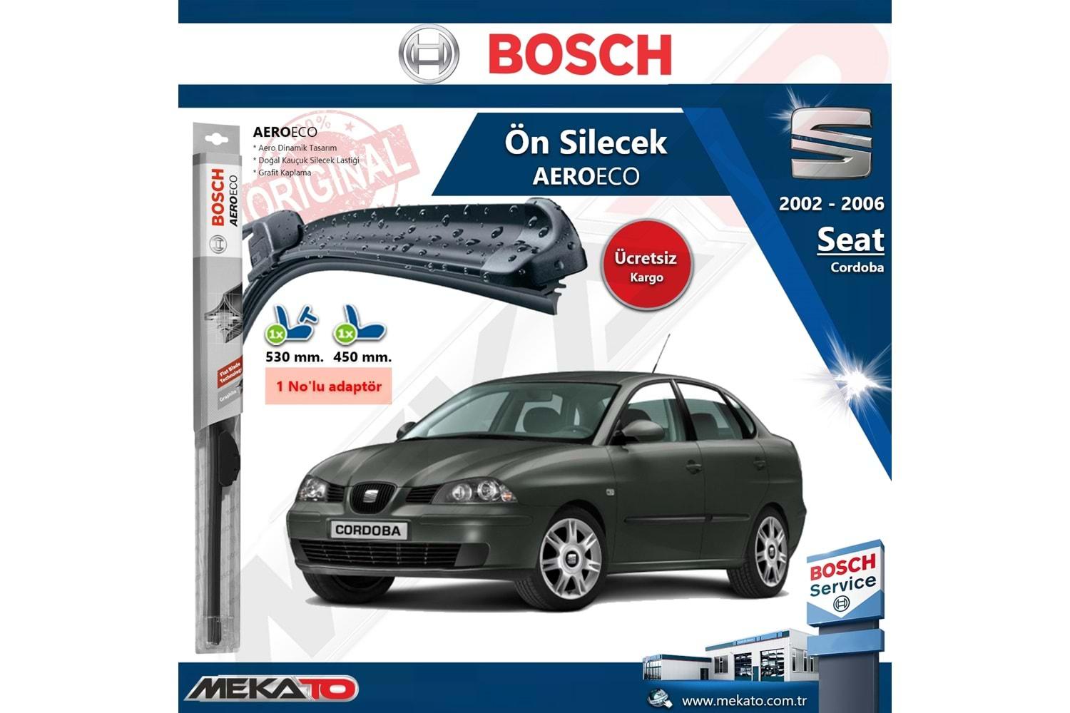 Seat Cordoba Ön Silecek Takımı Bosch Aero Eco 2002-2006