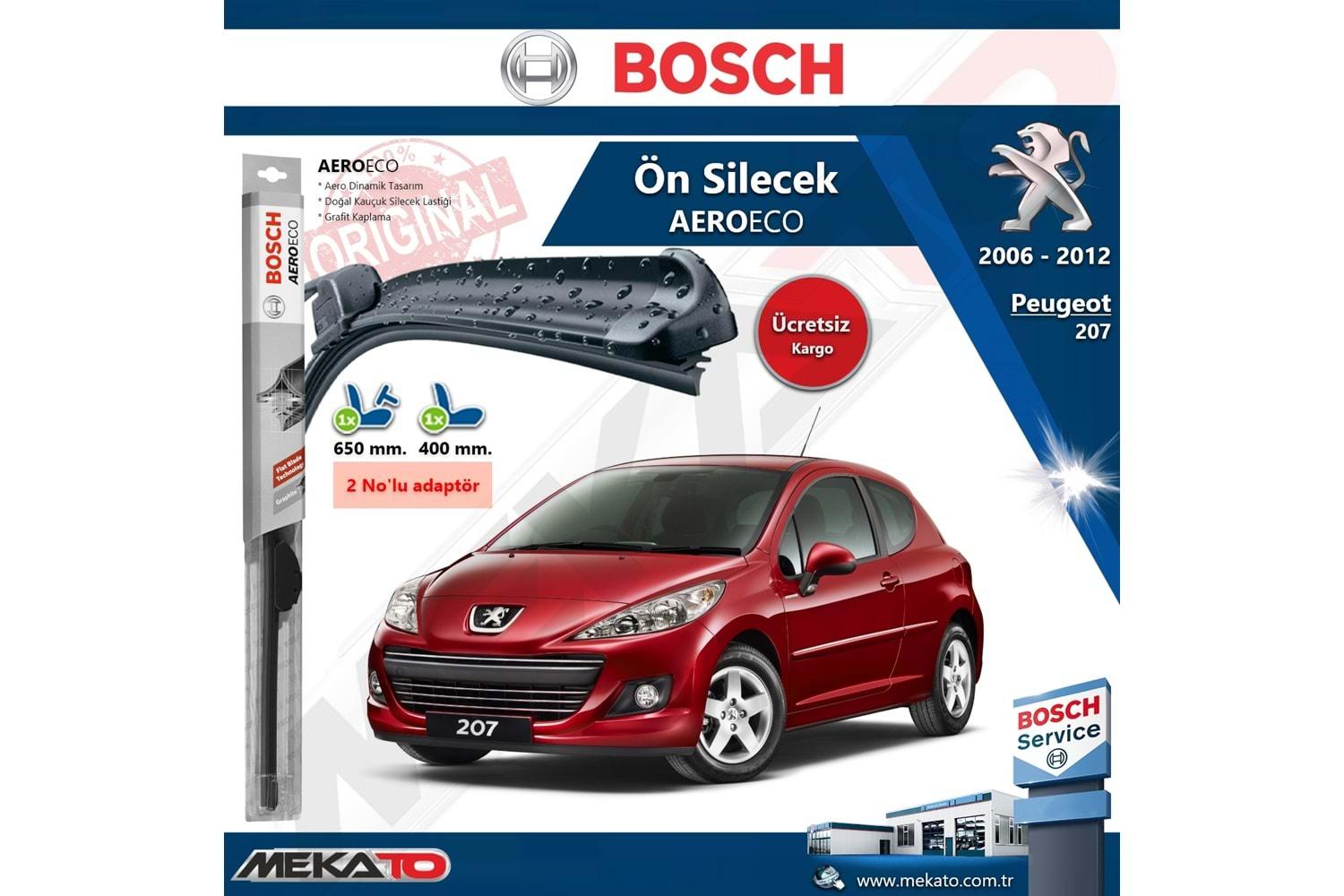 Peugeot 207 Ön Silecek Takımı Bosch Aero Eco 2006-2012