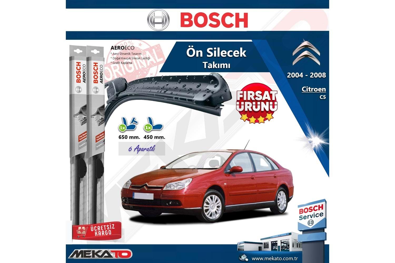 Citroen C5 Ön Silecek Takımı Bosch Aero Eco 2004-2008