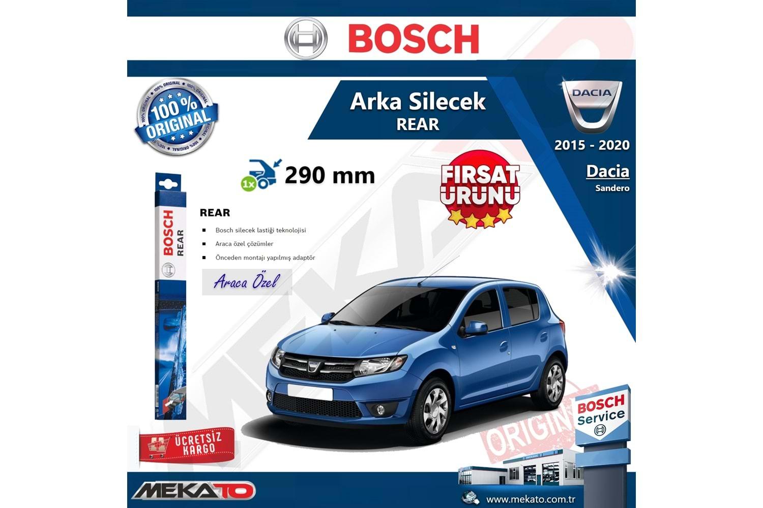 Dacia Sandero Arka Silecek Bosch Rear 2015-2020