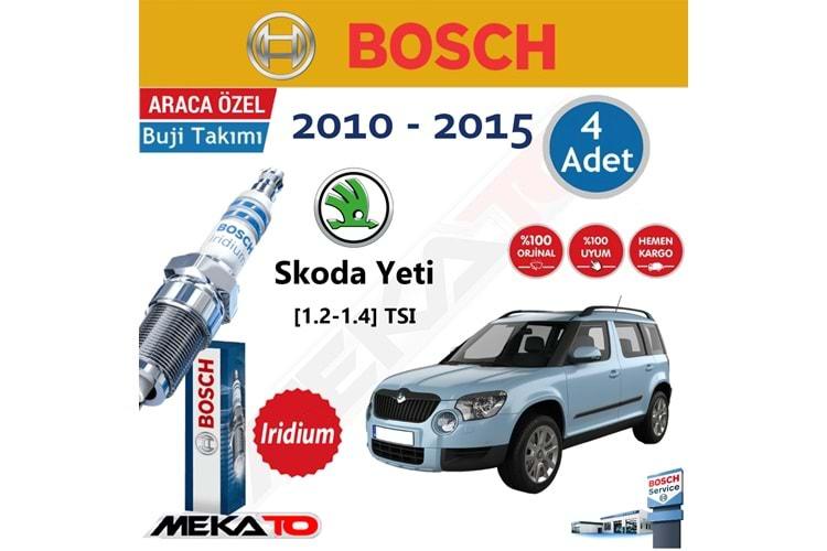 Bosch Skoda Yeti 1.2 1.4 TSI İridyum 2010-2015 Buji Takımı 4 Ad.