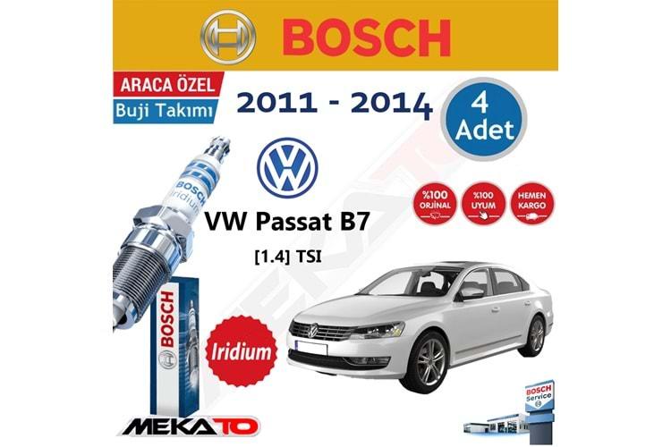 Bosch VW Passat B7 1.4 TSI İridyum 2011-2014 Buji Takımı 4 Ad.