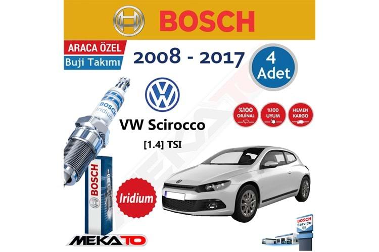Bosch VW Scirocco 1.4 TSI İridyum 2009-2017 Buji Takımı 4 Ad.