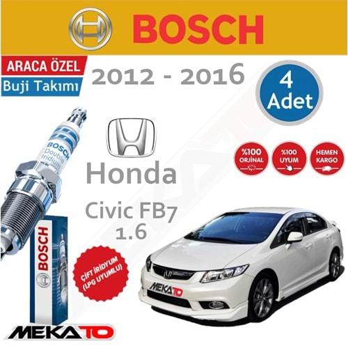 Bosch Honda Civic FB7 (1.6) Çift İridyum (2012-2016) Buji Takımı 4 Ad.