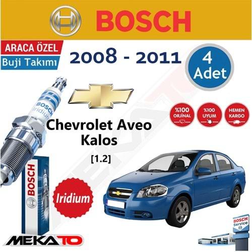 Bosch Chevrolet Aveo Kalos (1.2) İridyum (2008-2011) Buji Takımı 4 Ad.