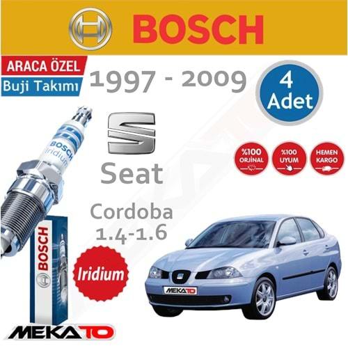 Bosch Seat Cordoba Lpg (1.4-1.6) İridyum (1997-2009) Buji Takımı 4 Ad.