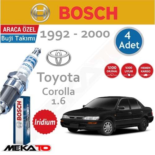 BoschToyota Corolla Lpg (1.6) İridyum (1992-2000) Buji Takımı 4 Ad.