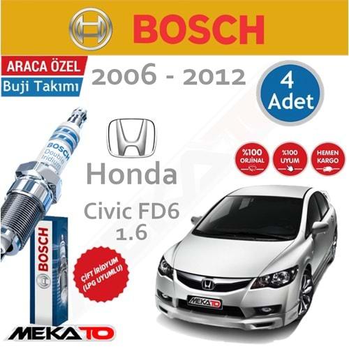 Honda Civic FD6 1.6 Bosch Çift İridyum Buji Takımı 2006-2012 4 Adet