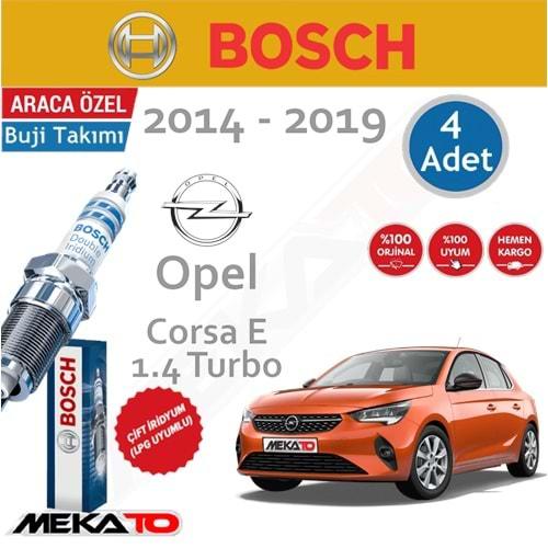 Bosch Opel Corsa E 1.4 Turbo Çift İridyum Buji Takımı 2014-2020 4 Ad.