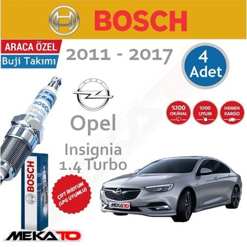 Bosch Opel Insignia 1.4 Turbo Çift İridyum Buji Takımı 2011-2017 4 Ad.