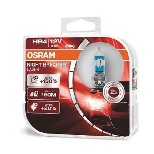 Osram Night Breaker Laser HB4 Ampul Seti Sağ ve Sol 2 Li