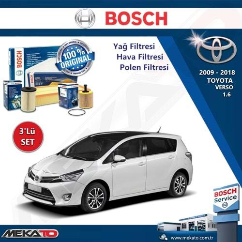 Toyota Verso 1.6 - 3 Lü Bosch Filtre Seti 2009-2018
