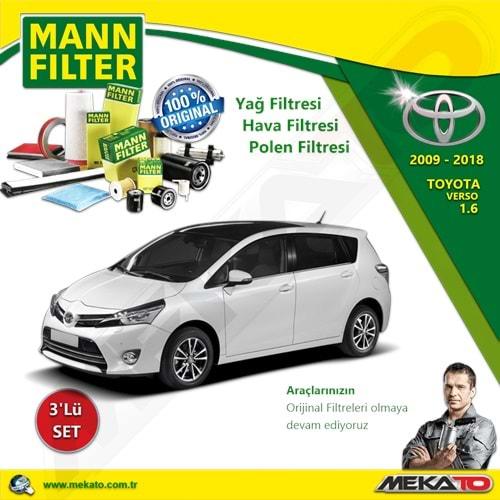Toyota Verso 1.6 - 3 Lü Mann Filtre Seti 2009-2018