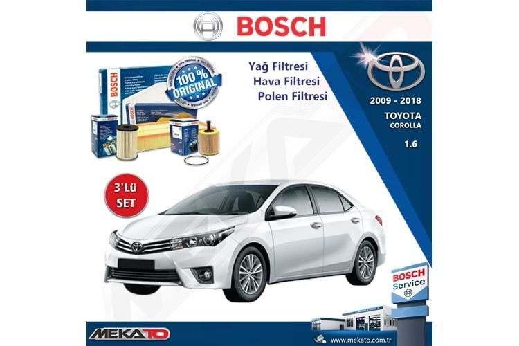 Toyota Corolla 1.6 - 3 Lü Bosch Filtre Seti 2009-2018